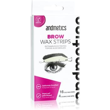 andmetics Wax Strips Brow benzi depilatoare cu ceara rece pentru sprâncene 16 buc