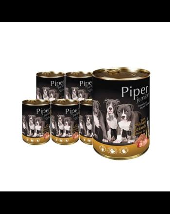 DOLINA NOTECI PIPER Junior Conserve hrana umeda catei, cu pipote de pui si orez 24x400 g