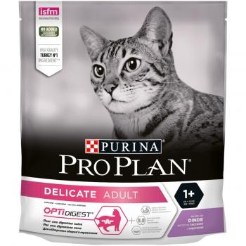 PURINA Pro Plan Delicate OptiDigest Adult, Curcan, hrană uscată pisici, sensibiltăți digestive, 400g