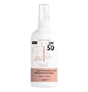 NAÏF Spray de protecție solară pentru copii și bebeluși SPF 50 Baby & Kids (Mineral Sunscreen) 100 ml