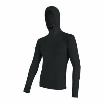 Pentru bărbaţi cămașă cu capota Sensor MERINO DOUBLE FAȚĂ negru 16200084