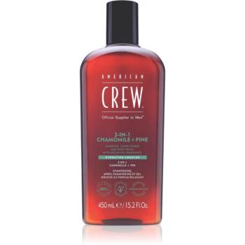 American Crew 3 in 1 Chamimile + Pine șampon, balsam și gel de duș 3 în 1 pentru barbati 450 ml