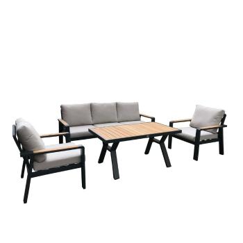 Set mobilier de grădină gri din aluminiu pentru 5 persoane Rotterdam – Rojaplast