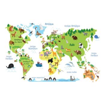 Autocolant de perete Ambiance Childrens World Map