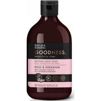 Baylis & Harding Spumă de baie Trandafiri și mușcată Goodness (Natural Bath Soak) 500 ml