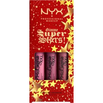 NYX Professional Makeup Gimme SuperStars! Lip Lingerie XXL Trio set cadou de buze culoare 02 - Cool Berries 3x4 ml