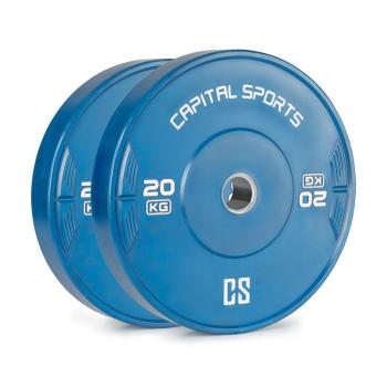 Capital Sports Nipton 20, disc, greutate, gumă întărită, 2 x 20 kg, albastru