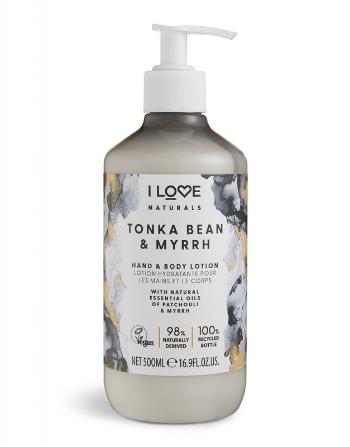 I Love Lapte hidratant pentru corp si mâini Naturals Tonka Bean & Myrrh (Hand & Body Lotion) 500 ml