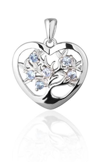 JVD Pandantiv romantic argintiu cu pietre de zircon Pomul vieții SVLP0493SH2M400