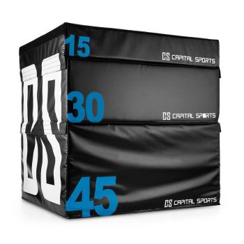 Capital Sports ROOKSO SET SOFT JUMP BOX, PLYBOX, negru, 15/30/45 cm, 3 piese