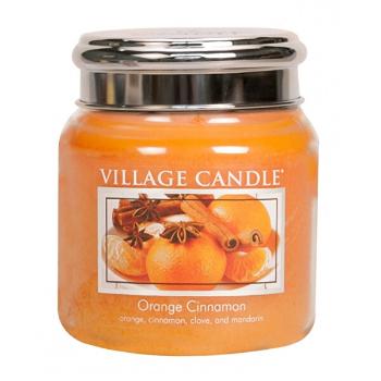 Village Candle Lumânare parfumată în sticlă Orange Cinnamon 390 g