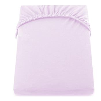 Cearșaf elastic pentru pat DecoKing Amber Collection, 80-90 x 200 cm, violet - roz