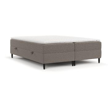 Pat boxspring maro cu spațiu de depozitare 200x200 cm Malte – Maison de Rêve