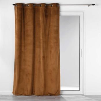 Draperie maro din catifea reiată 140x260 cm Casual – douceur d'intérieur