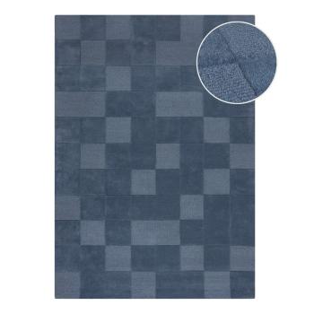 Covor albastru închis țesut manual din lână 120x170 cm Checkerboard – Flair Rugs