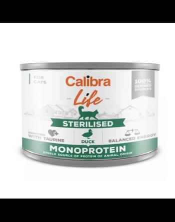 CALIBRA Cat Life Sterilised Duck 200 g cu rata, hrana pisici sterilizate