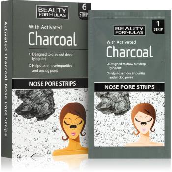 Beauty Formulas Charcoal patch-uri de curatare a prilor de pe nas 6 buc