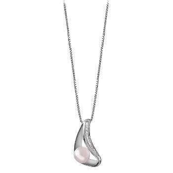 Silver Cat Colier elegant cu zircon și perlă SC297 (lanț, pandantiv)