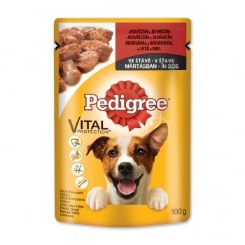 PEDIGREE Vital Protection Adult, Vită și Miel, plic hrană umedă câini, (în sos), 100g