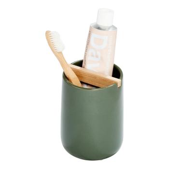 Recipient din ceramică pentru periuța de dinți iDesign Eco Vanity, verde