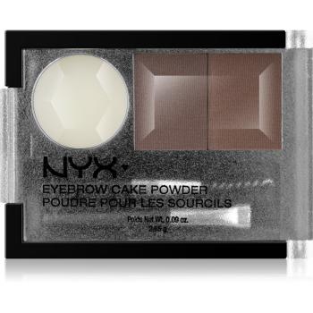 NYX Professional Makeup Eyebrow Cake Powder set pentru aranjarea sprâncenelor culoare 02 Dark Brown/Brown 2.65 g
