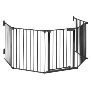 OneConcept SAFETY-FIRST, grilaj de siguranță pentru șemineu, funcție de blocare, 3 m, metal, negru