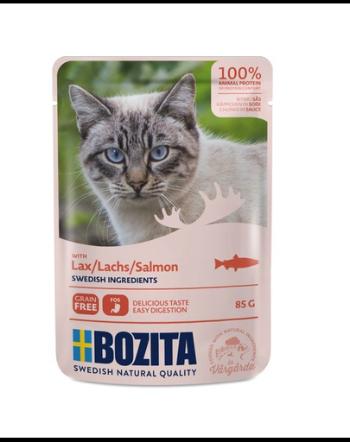 BOZITA Salmon Hrana umeda pentru pisici adulte, cu somon in sos 85 g