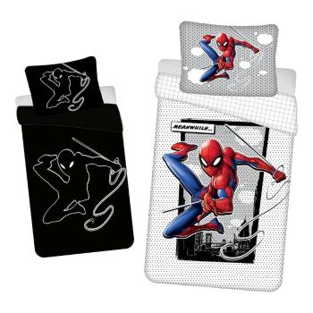 Lenjerie de pat pentru copii din bumbac fosforescentă  140x200 cm Spiderman - Jerry Fabrics