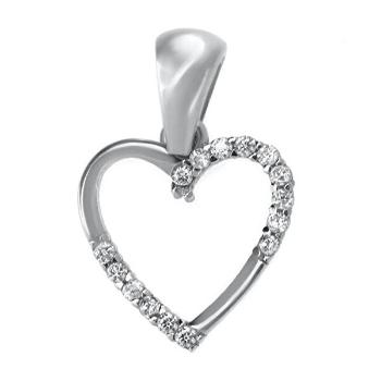 Brilio Silver Pandantiv din argint inimă cu cristal PENT028