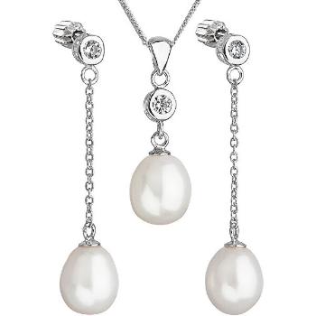 Evolution Group Set de perle de argint cu zirconi Pavon 29005.1 AAA alb