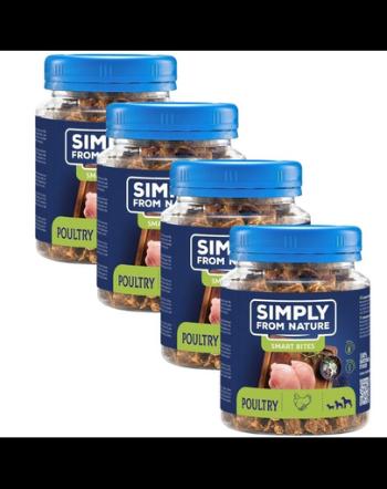 SIMPLY FROM NATURE Smart Bites set recompense caini 4x130 g cu pasare