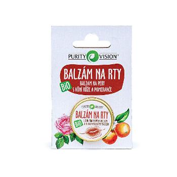 Purity Vision Balsam de buze BIO care are aroma de trandafir și portocaliu 12 ml