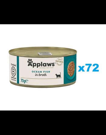 APPLAWS Cat Adult Ocean Fish in Broth pentru pisici 72x70 g peste oceanic in supa