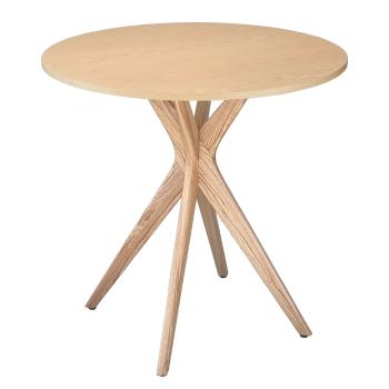 Masă de dining rotundă cu blat cu aspect de lemn de  frasin  ø 70 cm Jubi – Ragaba