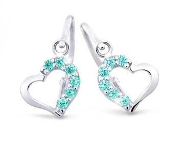 Cutie Jewellery Cercei delicați pentru copii din aur alb C2757-10-X-2 verde deschis