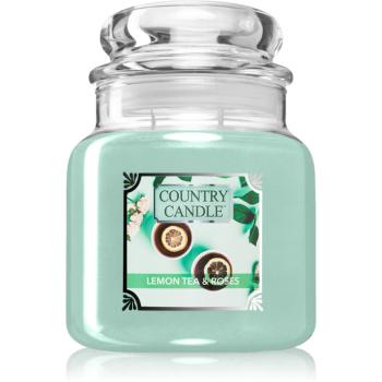 Country Candle Lemon Tea & Roses lumânare parfumată 510 g