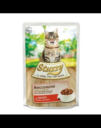 STUZZY Bocconcini Chunks with Beef 85g vita in sos pentru pisici adulte