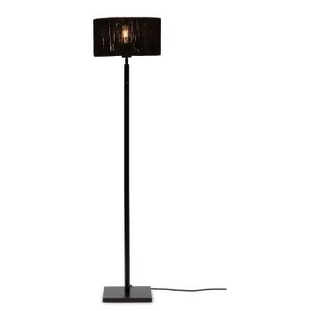 Lampadar negru cu abajur din iută (înălțime 126 cm) Iguazu – Good&Mojo