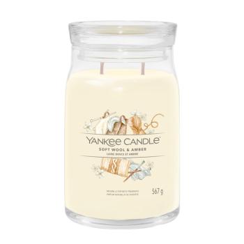 Yankee Candle Lumânare aromatică Signature sticla mare Soft Wool & Amber 567 g