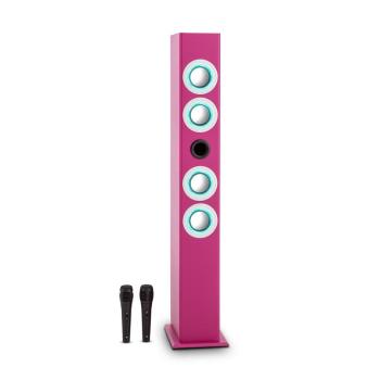 OneConcept Tallgirl, roz, boxe karaoke, Bluetooth, USB, SD, MP3, FM, AUX, 2 microfoane