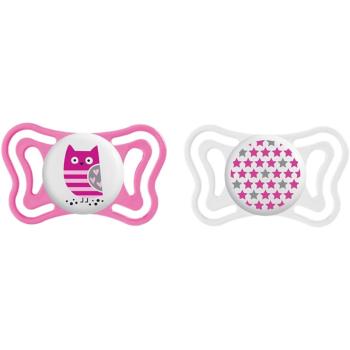 Chicco Physio Light 6-16m suzetă Girl- Owl/Stars 2 buc