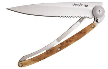 buzunar cuțit Deejo 1CB502 unul mână colectare, titan, ienupăr lemn