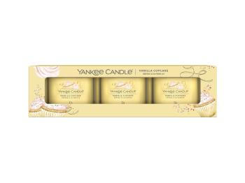 Yankee Candle Set de lumânări votive in sticlă Vanilla Cupcake 3 x 37 g