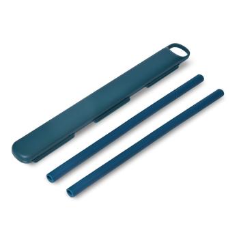 Set 2 paie reutilizabile cu carcasă HIP SqueakyCleanStraw™, verde petrol