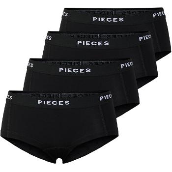 Pieces 4 PACK - chiloți pentru femei Boxer PCLOGO 17106857 Black L