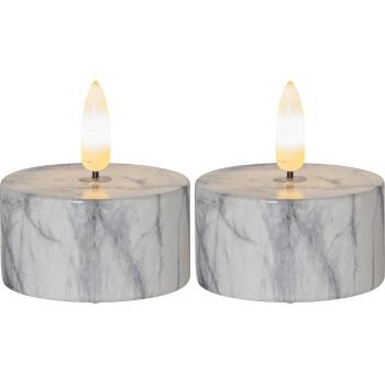 Lumânări LED 2 buc. (înălțime 6 cm) Flamme Marble – Star Trading