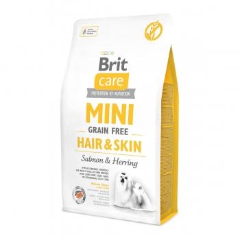 BRIT Care Mini Hair & Skin Adult, XS-S, Somon, hrană uscată fără cereale câini, piele și blană, 2kg