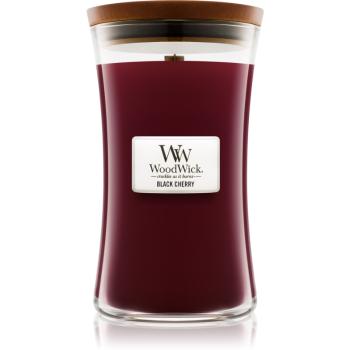 Woodwick Black Cherry lumânare parfumată  cu fitil din lemn 609.5 g