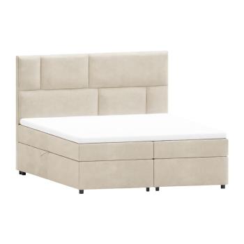 Pat boxspring bej cu spațiu de depozitare 160x200 cm Lola – Ropez