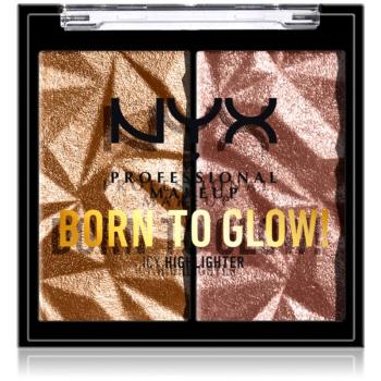 NYX Professional Makeup Born To Glow Icy Highlighter paleta luminoasa culoare 08 - Bout The Bronze 5,7 g